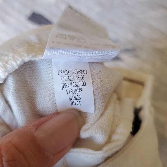 Banana Republic Linen Cotton Bermuda Shorts Pockets Cream Ivory Off White - Picture 12 of 12